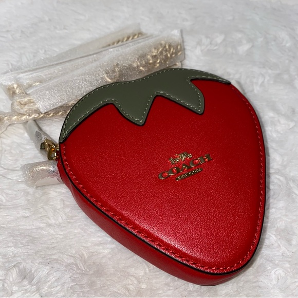 Coach Strawberry 🍓 Coin Case New - Picture 4 of 9